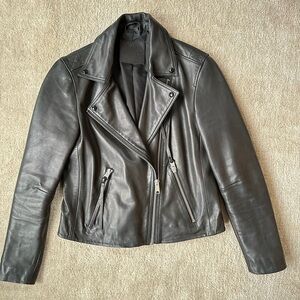 All Saints - Dalby Slim Fit Leather Biker Jacket